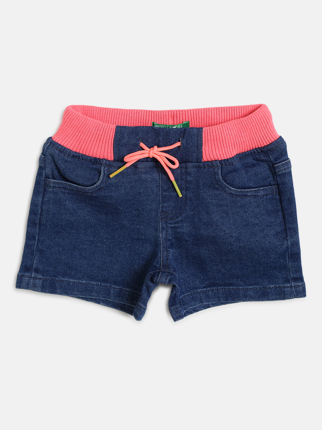 

United Colors of Benetton Girls Navy Blue Solid Regular Fit Denim Shorts