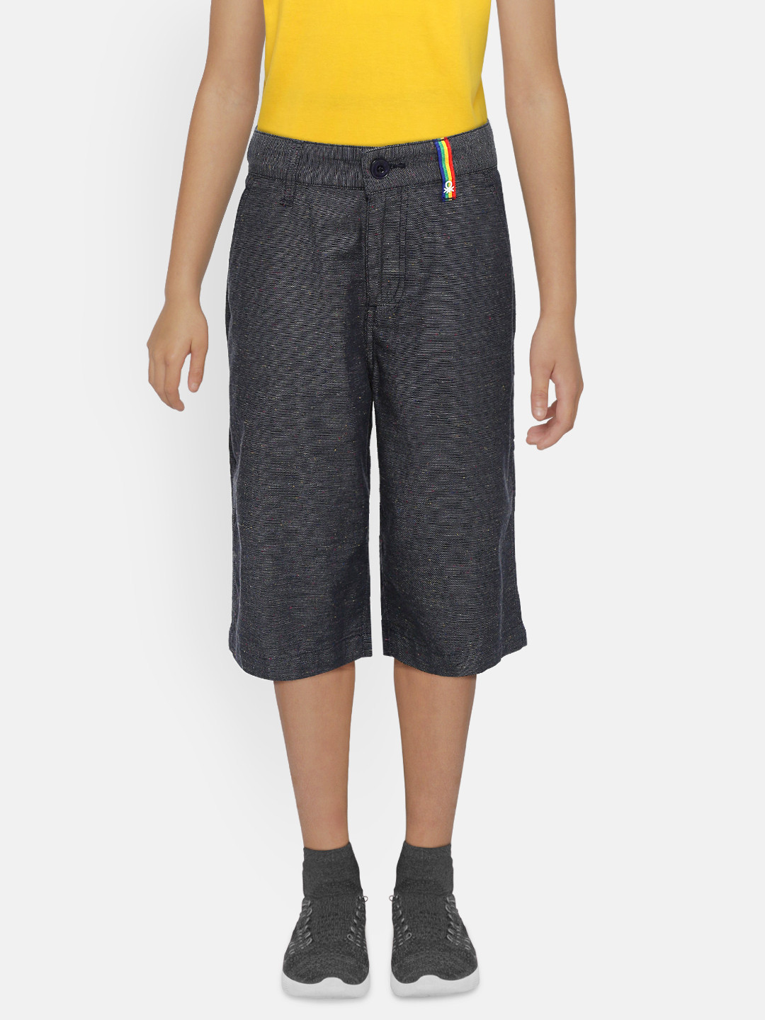 

United Colors of Benetton Boys Navy Blue Solid Regular Fit Chino Shorts