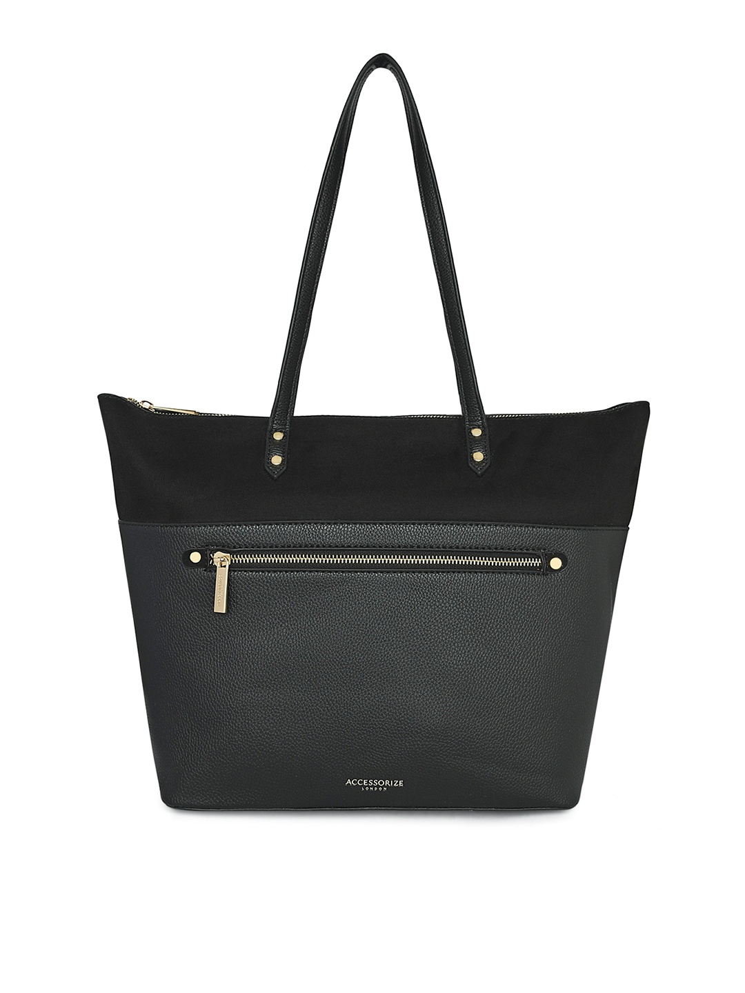 

Accessorize London Women Faux Leather Pocket Molly Tote bag, Black