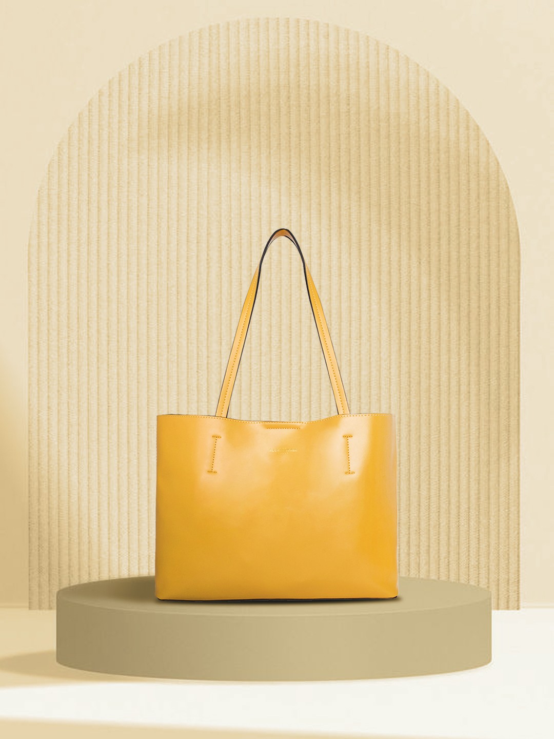 

Accessorize Women Yellow Solid Leo Tote Bag