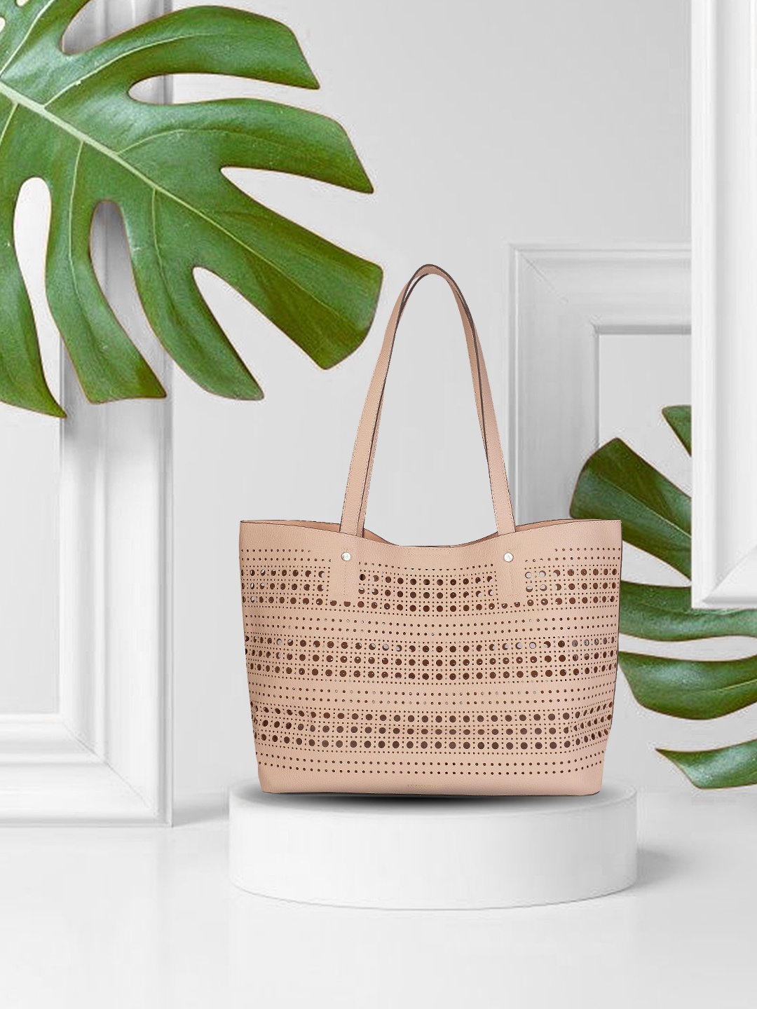 

Accessorize London Women Punch Out Shopper Handbag, Nude