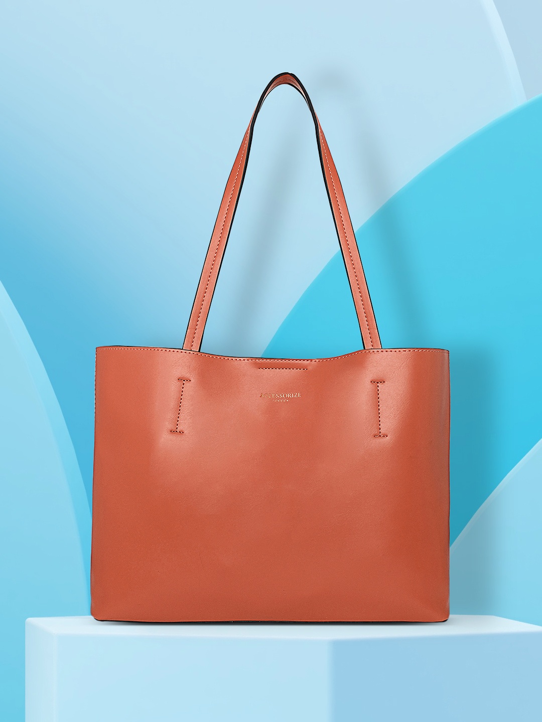 

Accessorize Women Orange Solid Leo Tote Bag