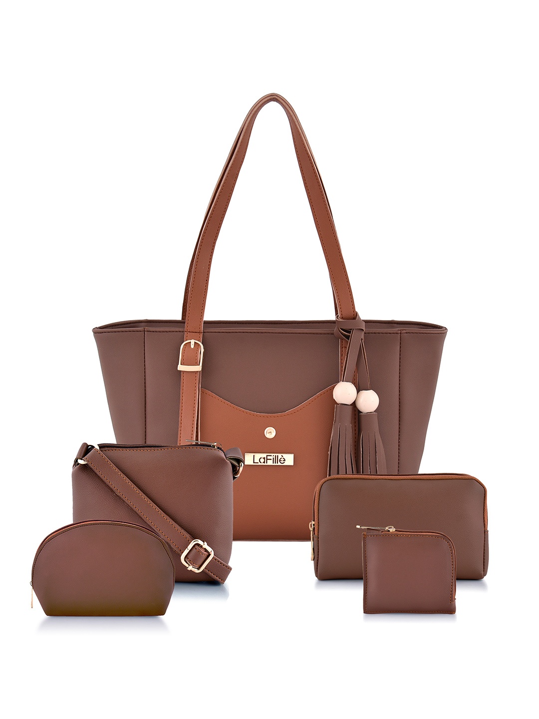 

LaFille Set of 5 Brown Solid Bags