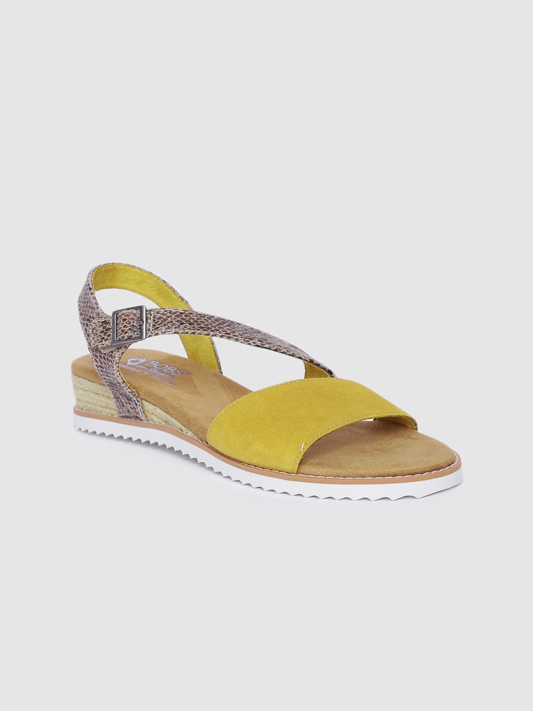 

Skechers Women Animal Textured DESERT KISS Heels, Yellow