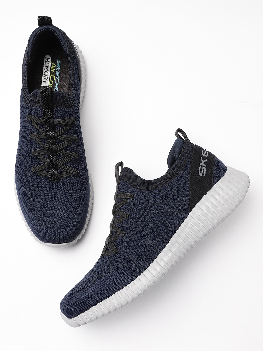 

Skechers Men Navy Blue Elite Flex Slip-On Sneakers