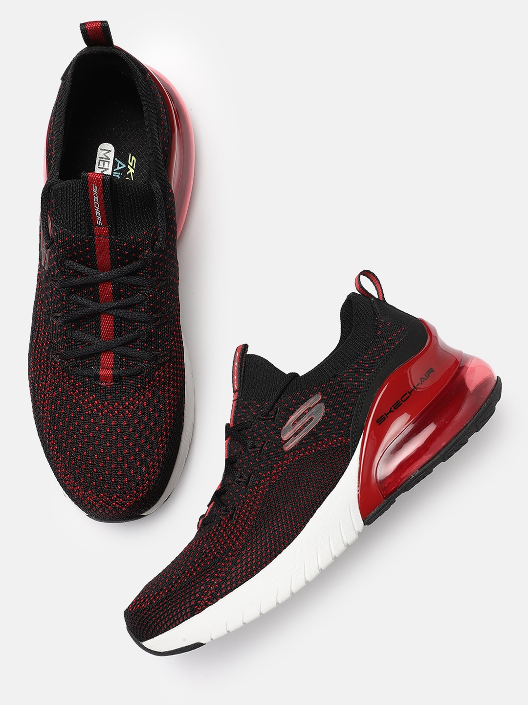 

Skechers Men Black & Red SKECH-AIR STRATUS Sneakers
