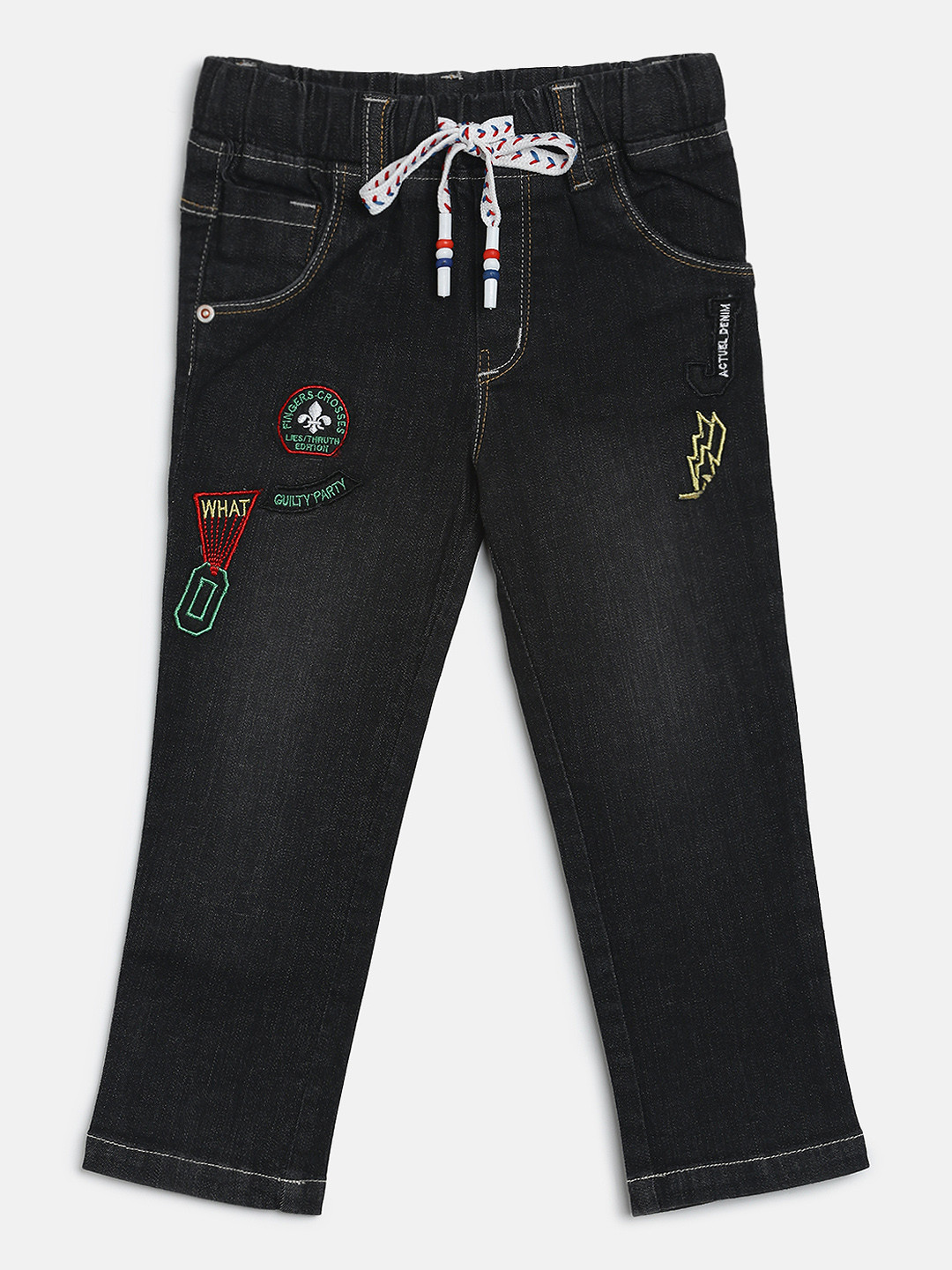 

Actuel Boys Black Regular Fit Mid-Rise Clean Look Jeans