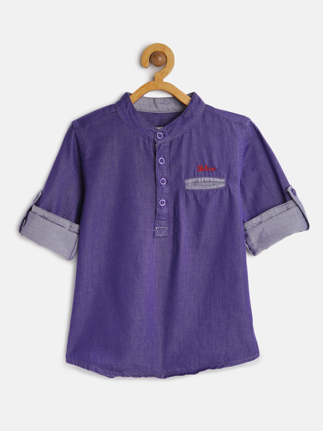 

TONYBOY Boys Purple Regular Fit Solid Casual Shirt