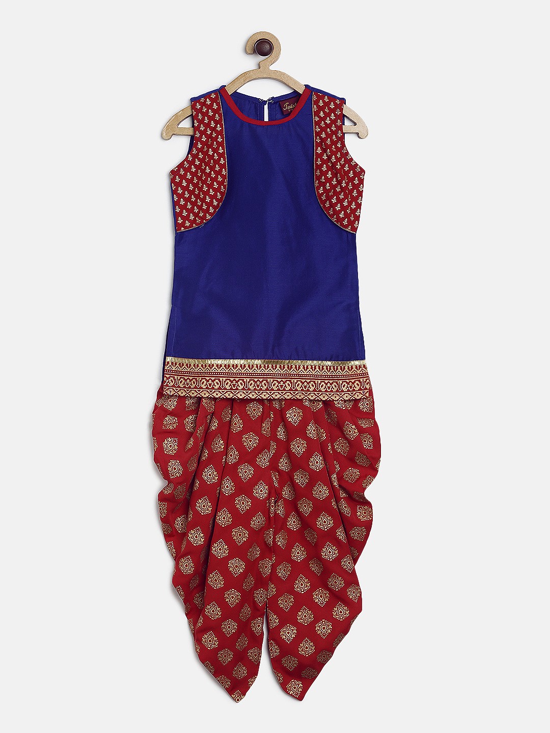 

Twisha Girls Blue & Red Printed Kurta with Dhoti Pants