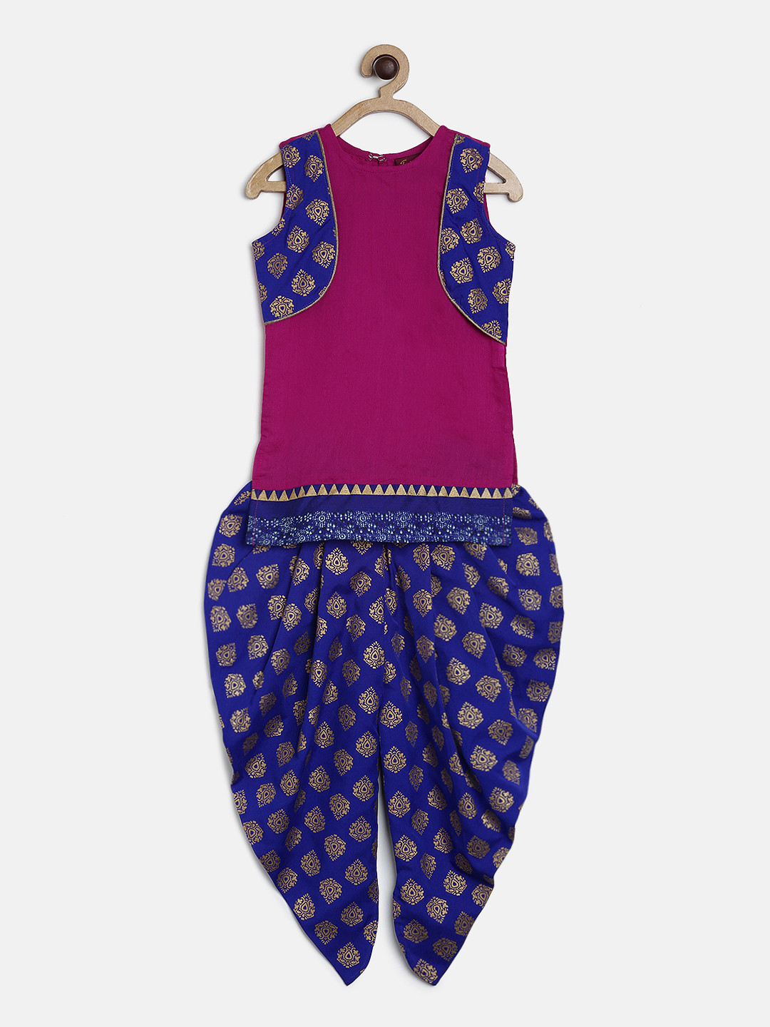 

Twisha Girls Purple & Blue Printed Kurta with Dhoti Pants