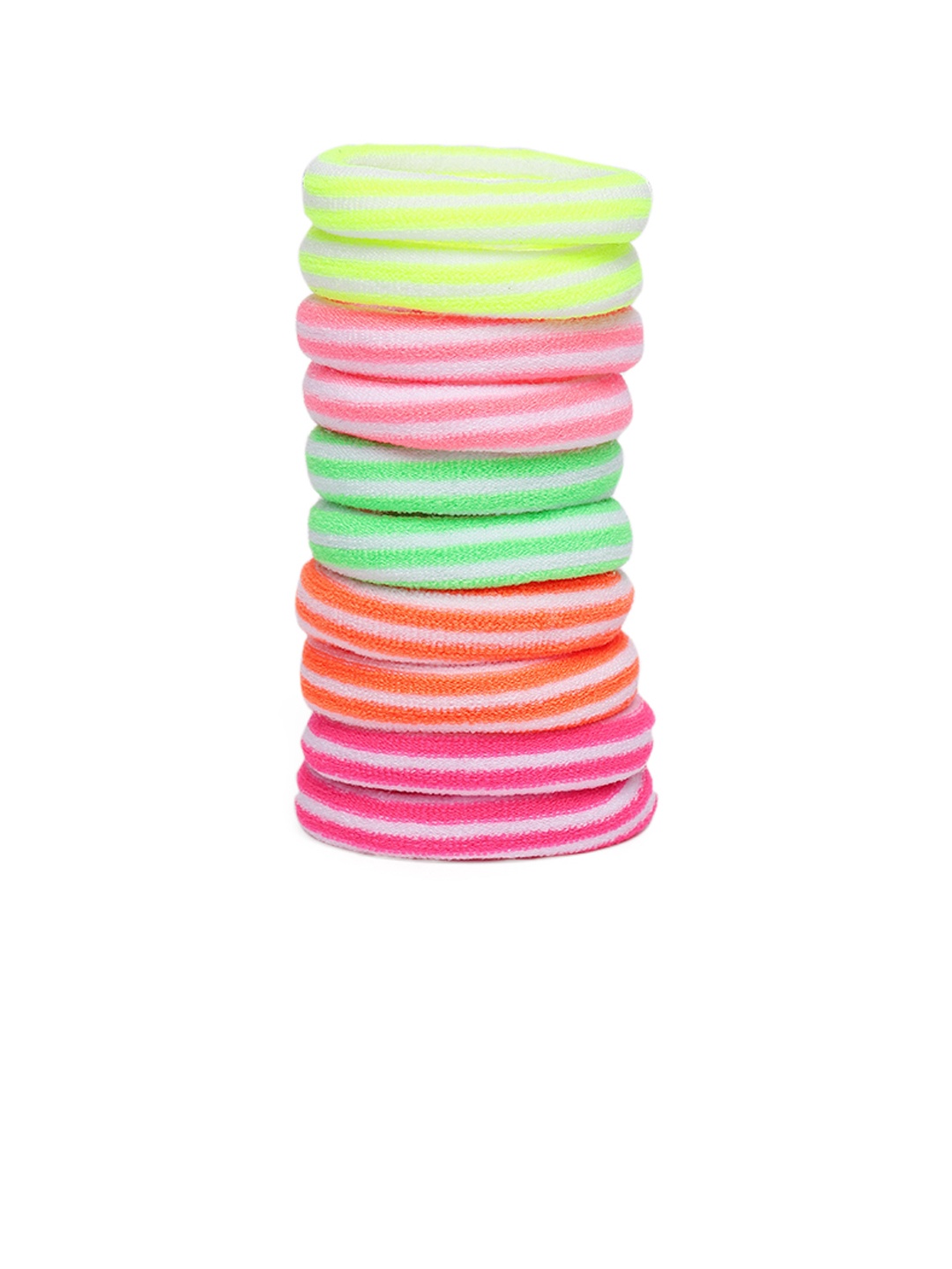 

Toniq Kids Girls Set of 10 Striped Ponytail Holders, Multi
