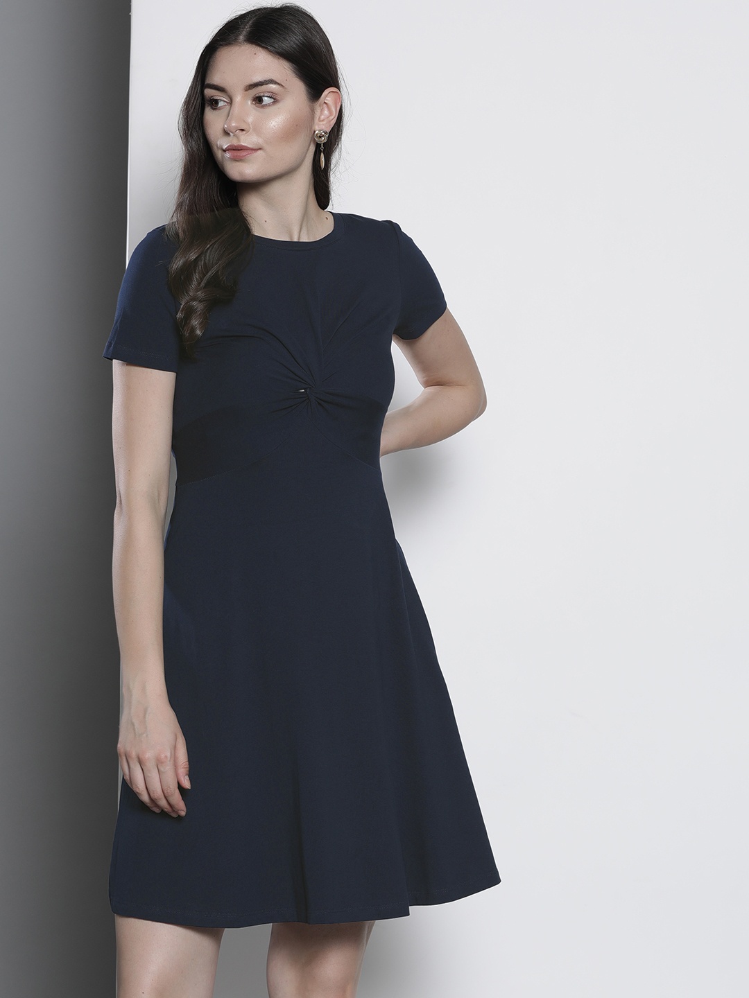 

Marks & Spencer Women Navy Blue Solid Empire Dress