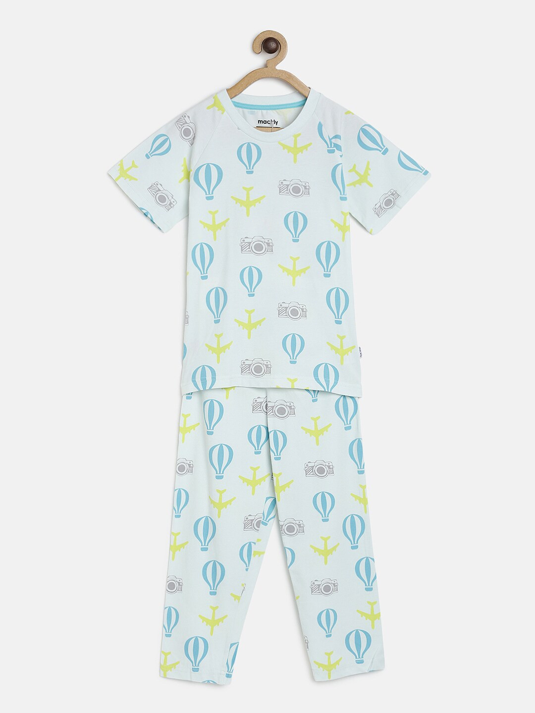

mackly Boys Blue Printed Night suit