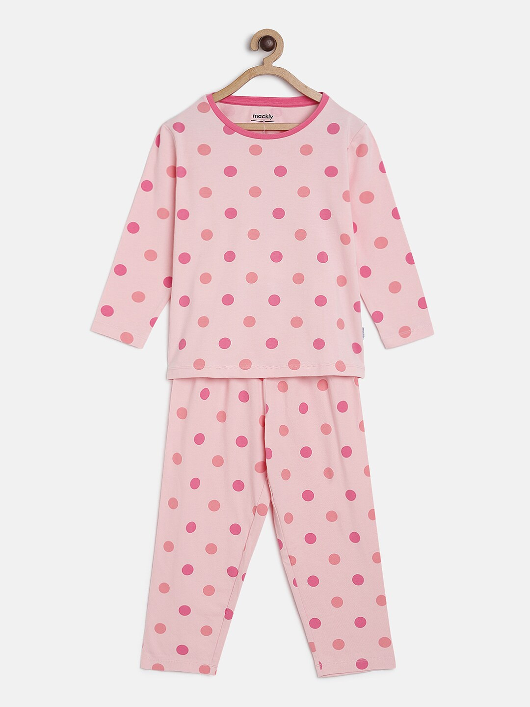 

mackly Girls Peach-Coloured Printed Night suit
