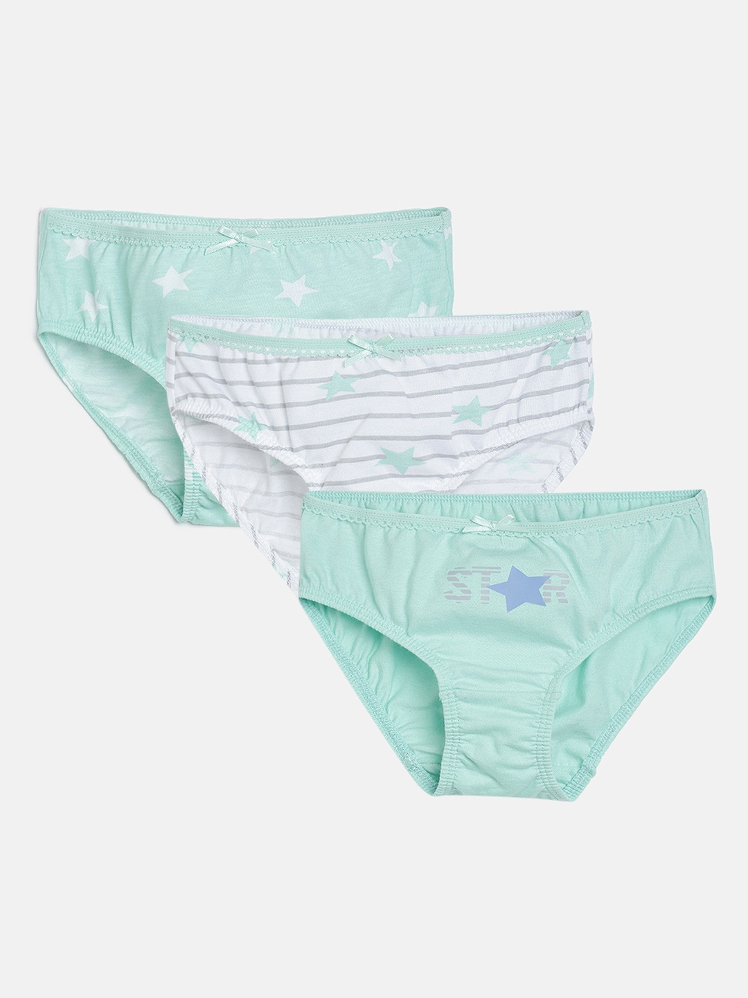 

mackly Girls Pack of 3 Briefs MB-05, Green