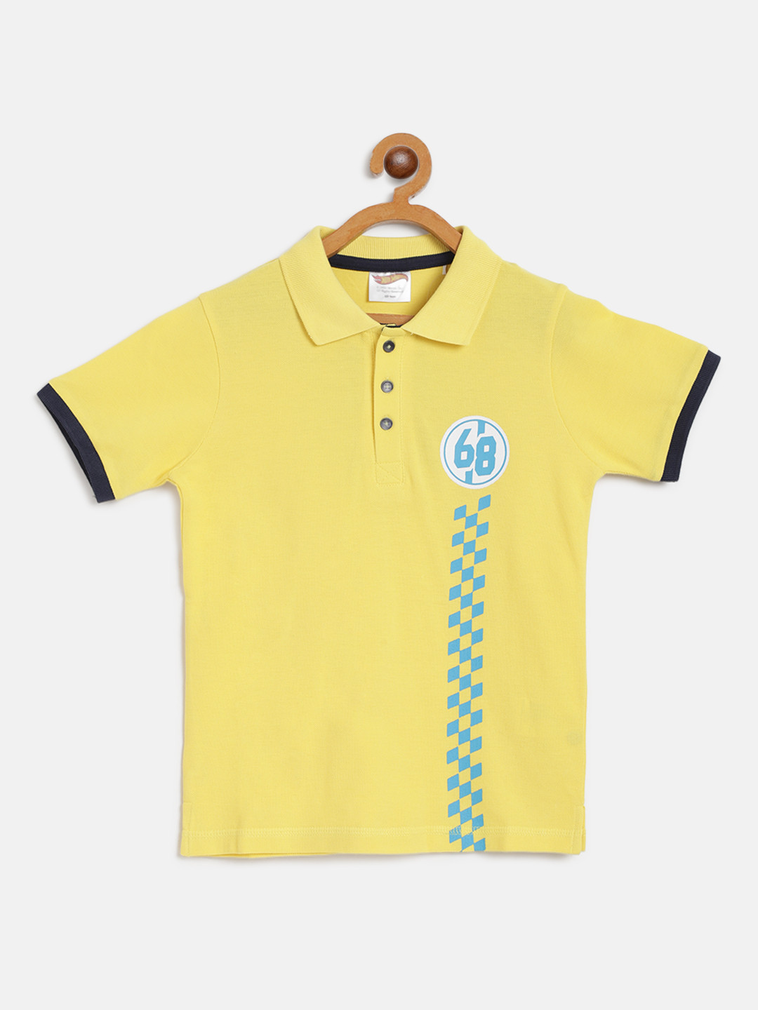 

toothless Boys Yellow Hot wheels Printed Polo Collar T-shirt