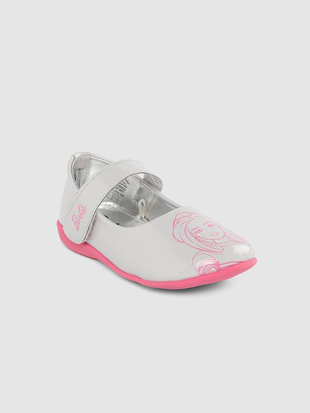 

toothless Girls Barbie Grey Printed Mary Janes