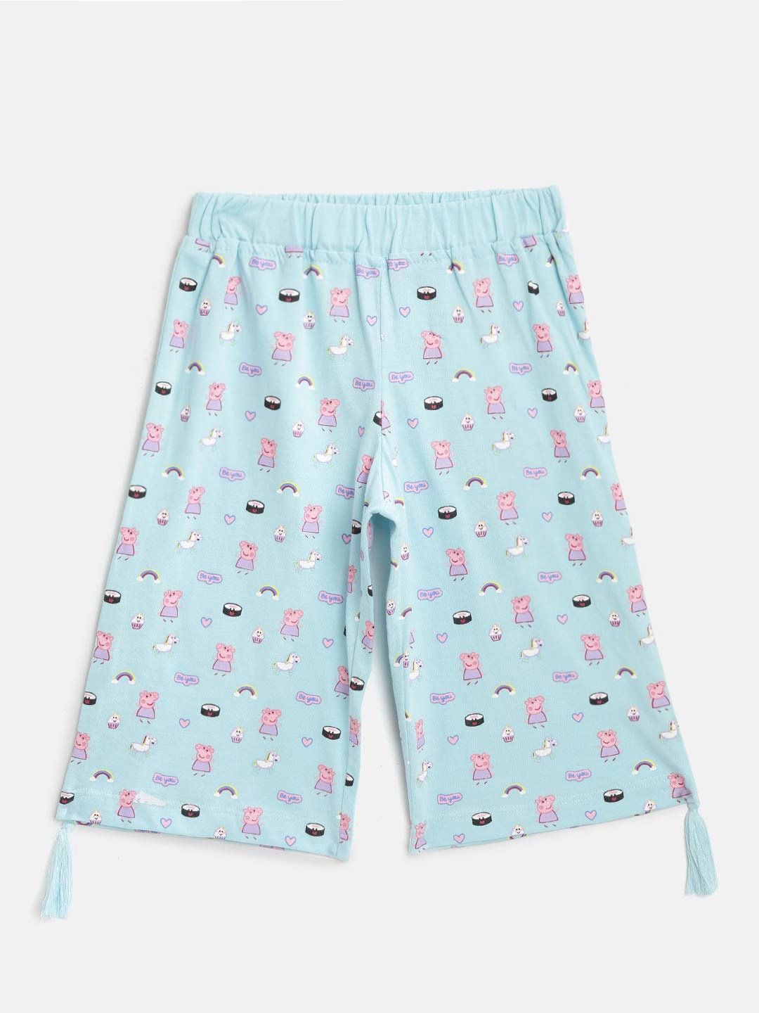 

toothless Girls Printed Cotton Lounge Capris, Blue
