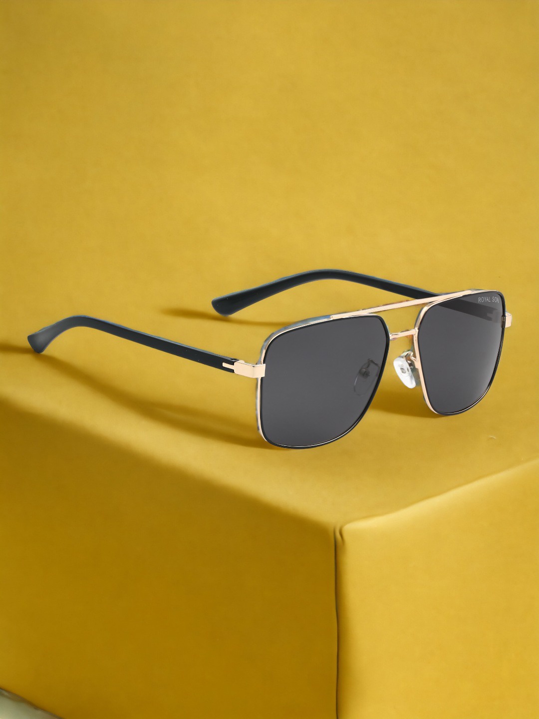

ROYAL SON Men HD Polarized Square Sunglasses CHI0049, Black