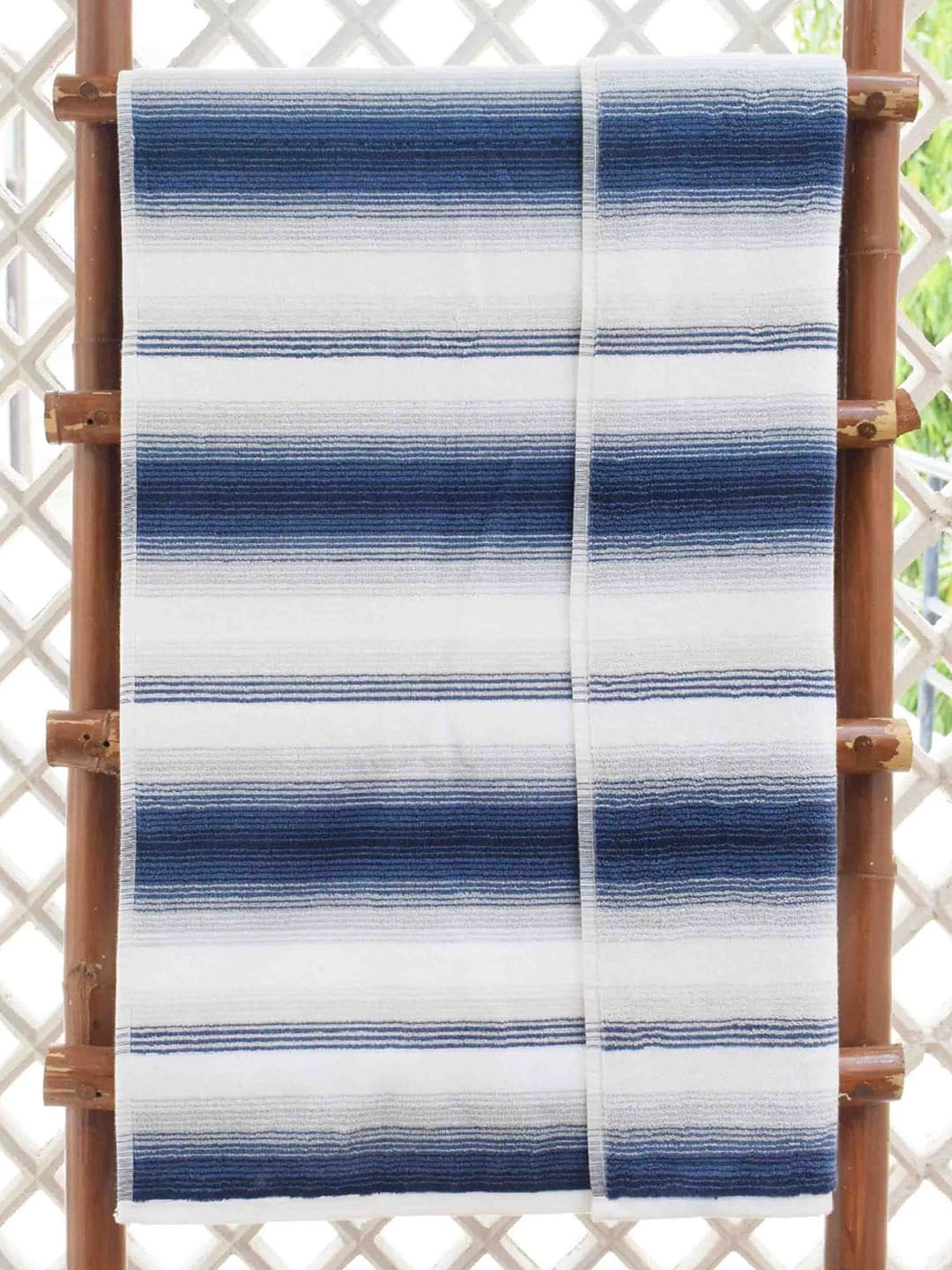 

Avira Home Unisex Blue & White Striped 600GSM Bath Towel