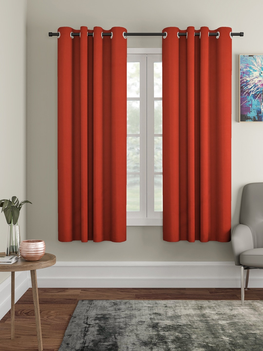 

Cortina Orange Set of 2 Window Curtains