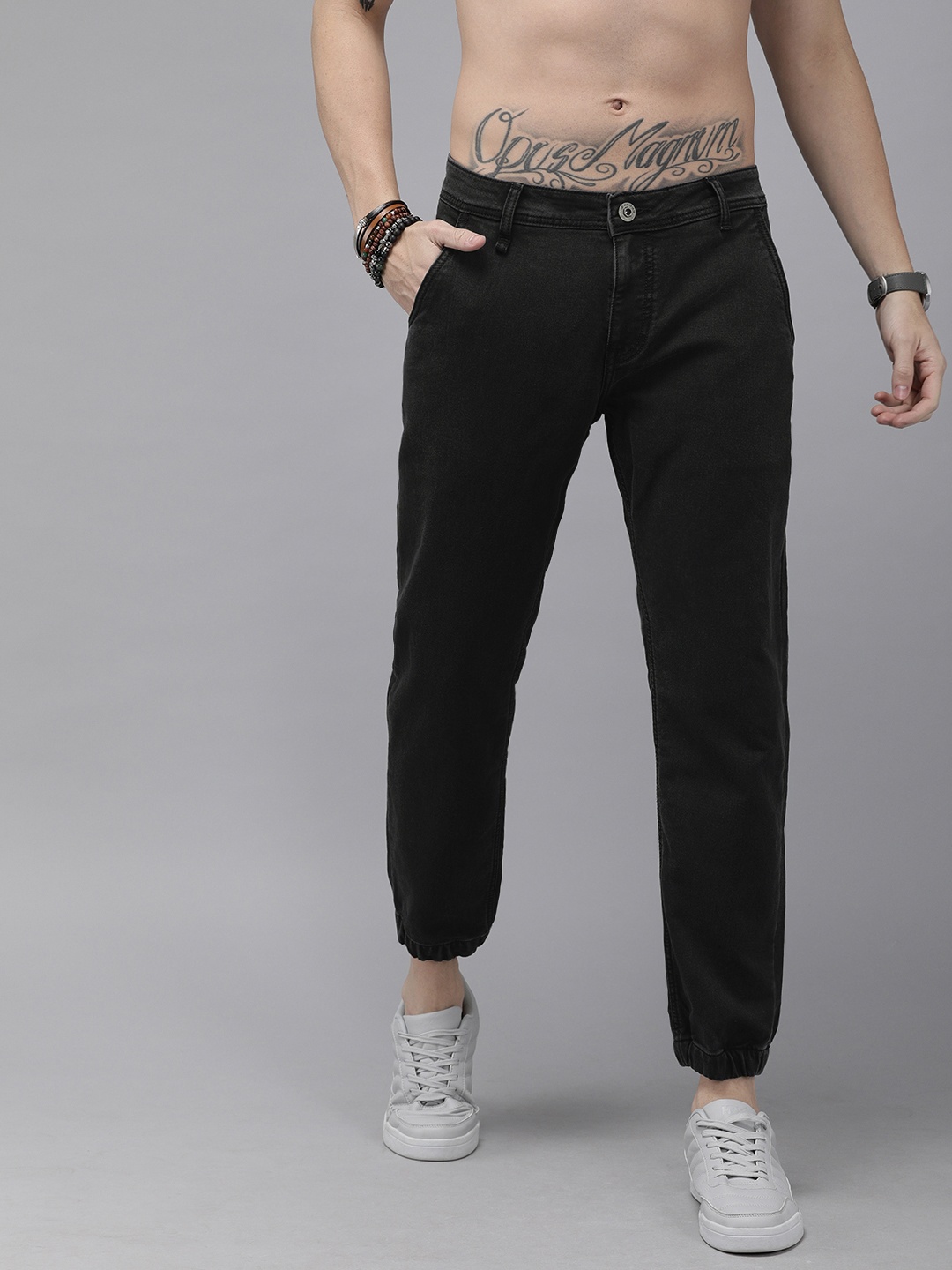 

Roadster Men Black Jogger Mid-Rise Clean Look Stretchable Jeans