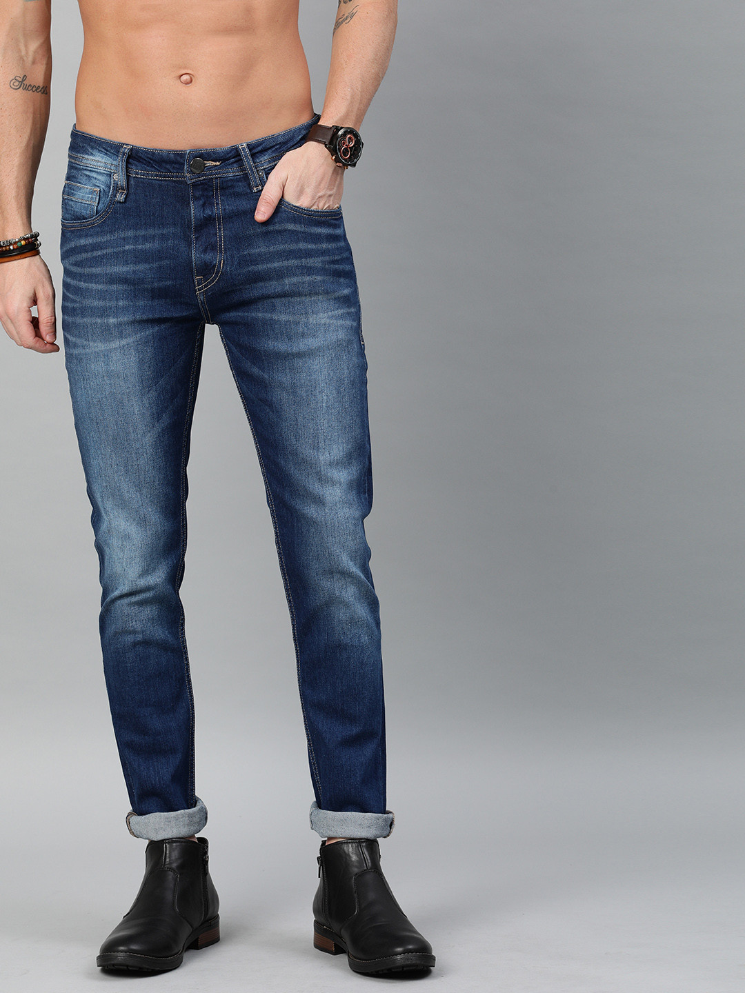 

Roadster Men Blue Skinny Fit Mid-Rise Clean Look Stretchable Jeans