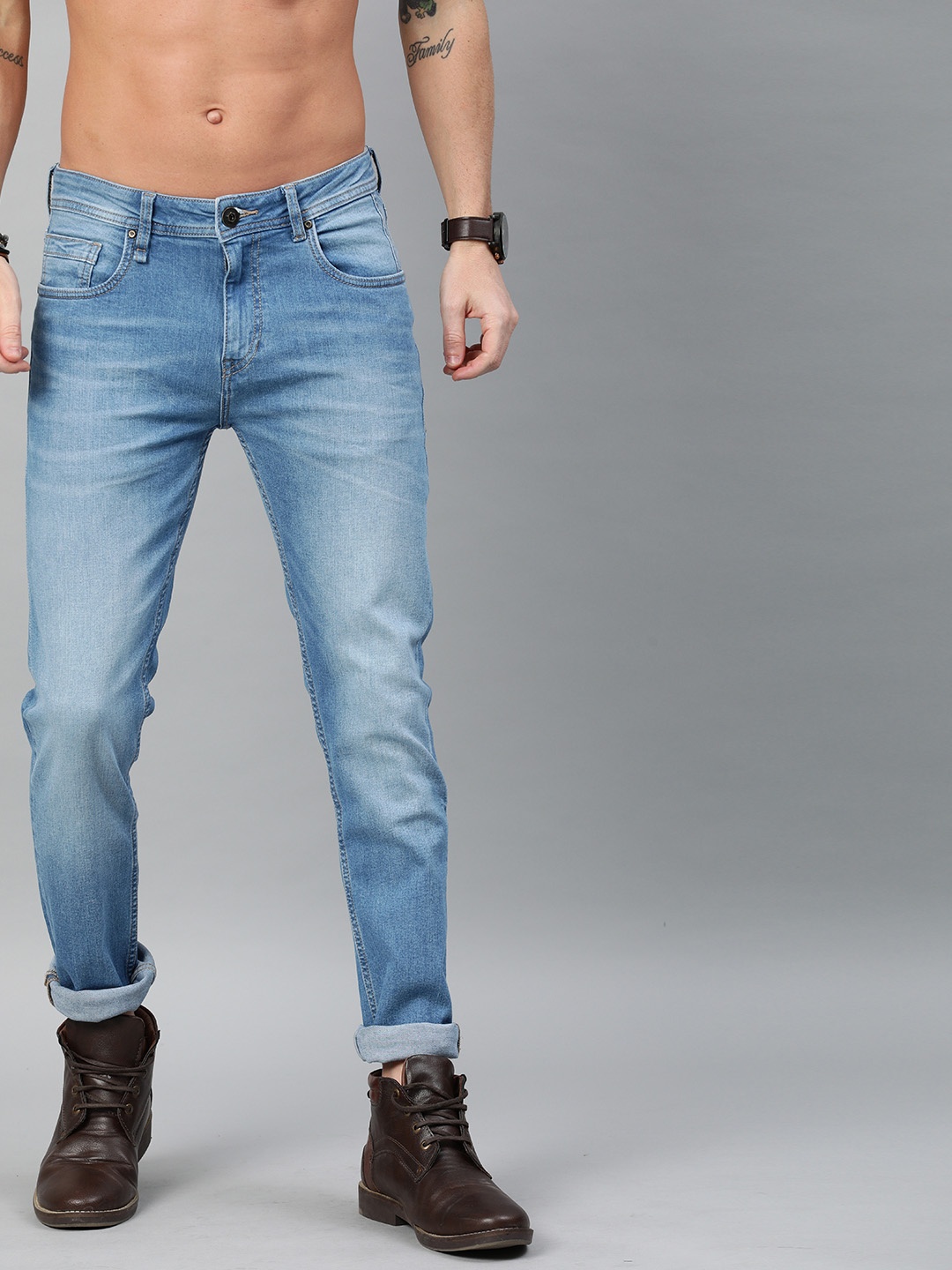 

Roadster Men Blue Skinny Fit Mid-Rise Clean Look Stretchable Jeans