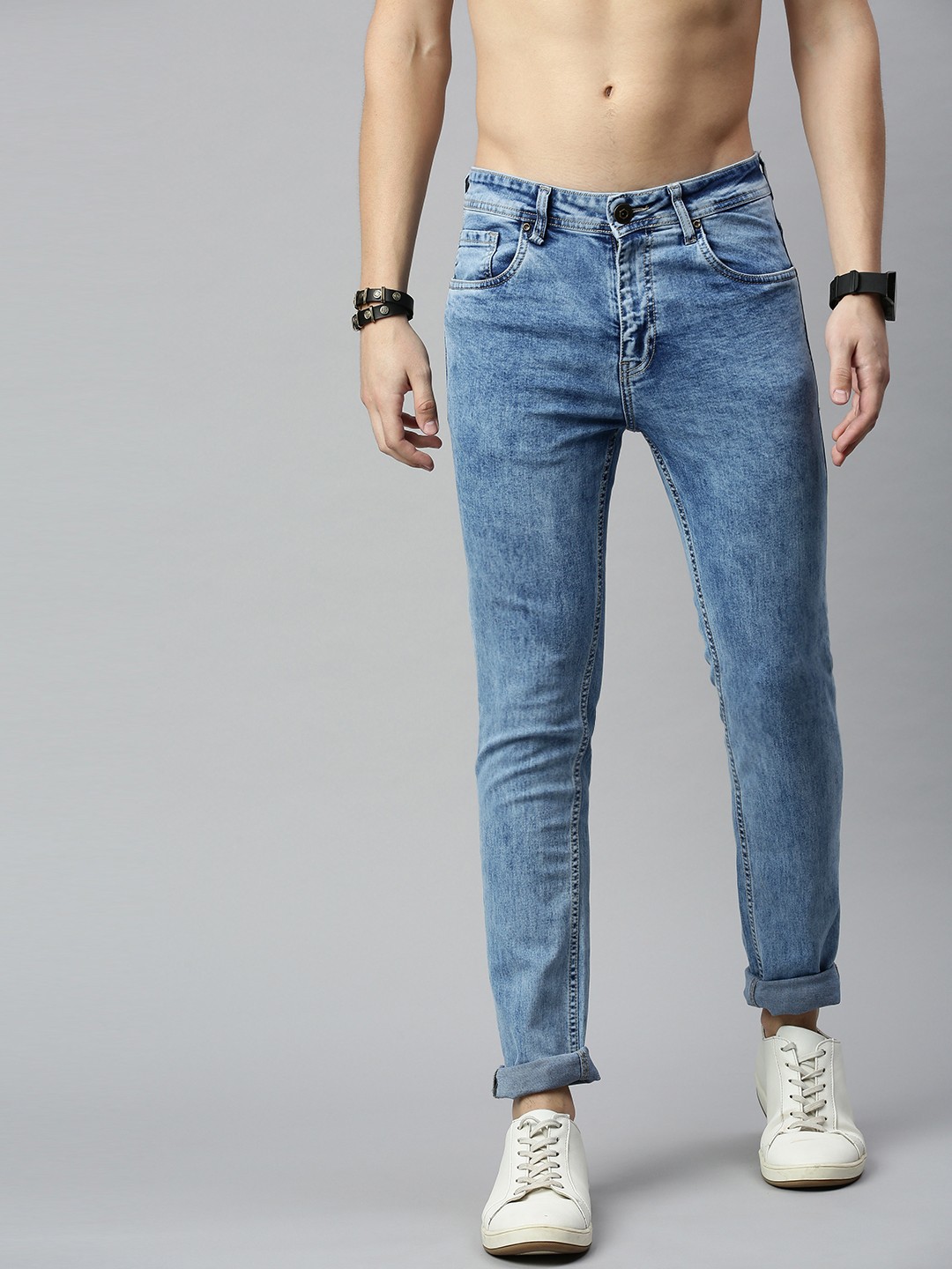 

Roadster Men Blue Skinny Fit Mid-Rise Clean Look Stretchable Jeans