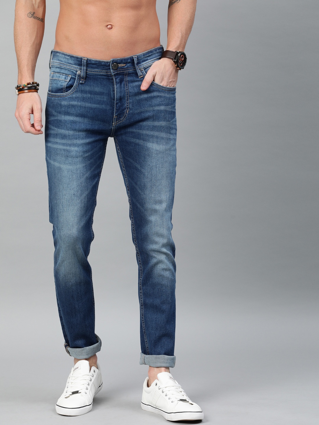 

Roadster Men Blue Skinny Fit Mid-Rise Clean Look Jeans
