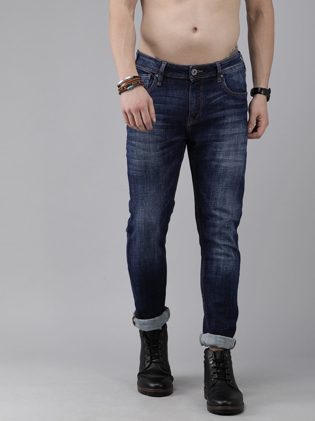 

Roadster Men Blue Skinny Fit Light Fade Mid-Rise Stretchable Jeans