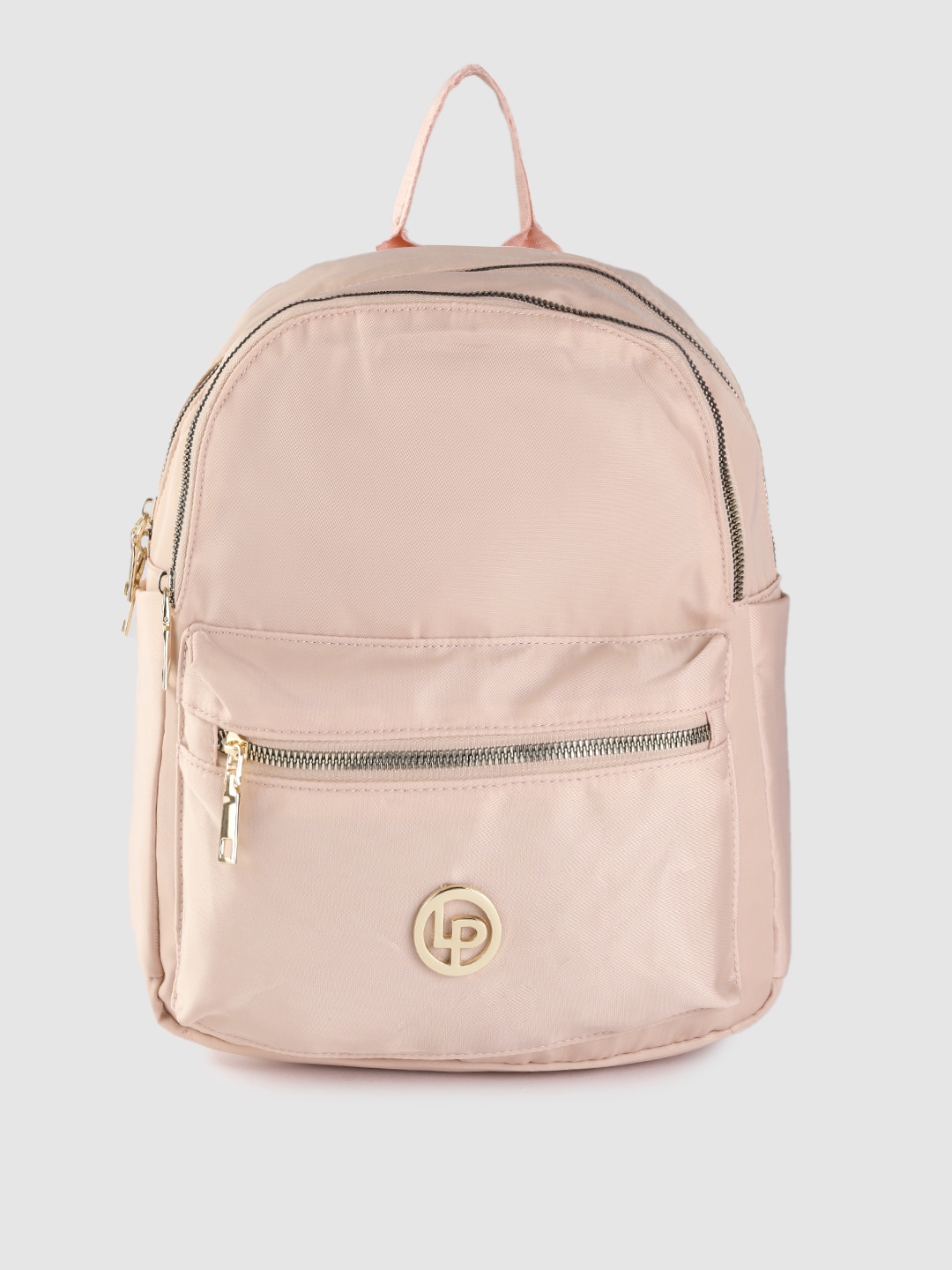 

Lino Perros Women Peach-Coloured Solid Laptop Backpack