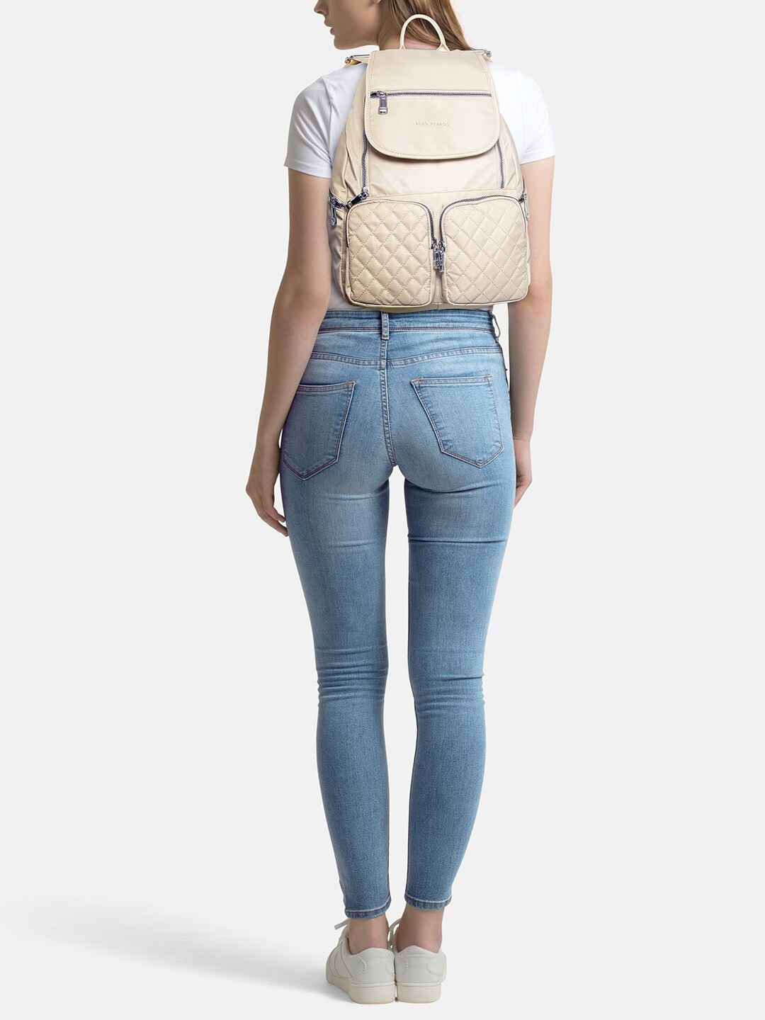 

Lino Perros Women Beige Solid Backpack