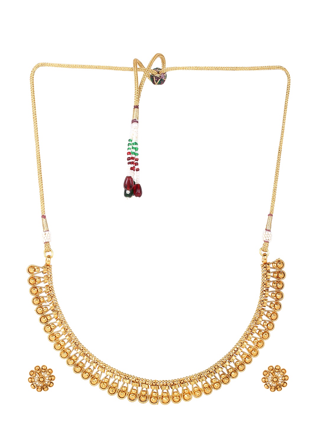 

Adwitiya Collection Gold-Plated Jewellery Set