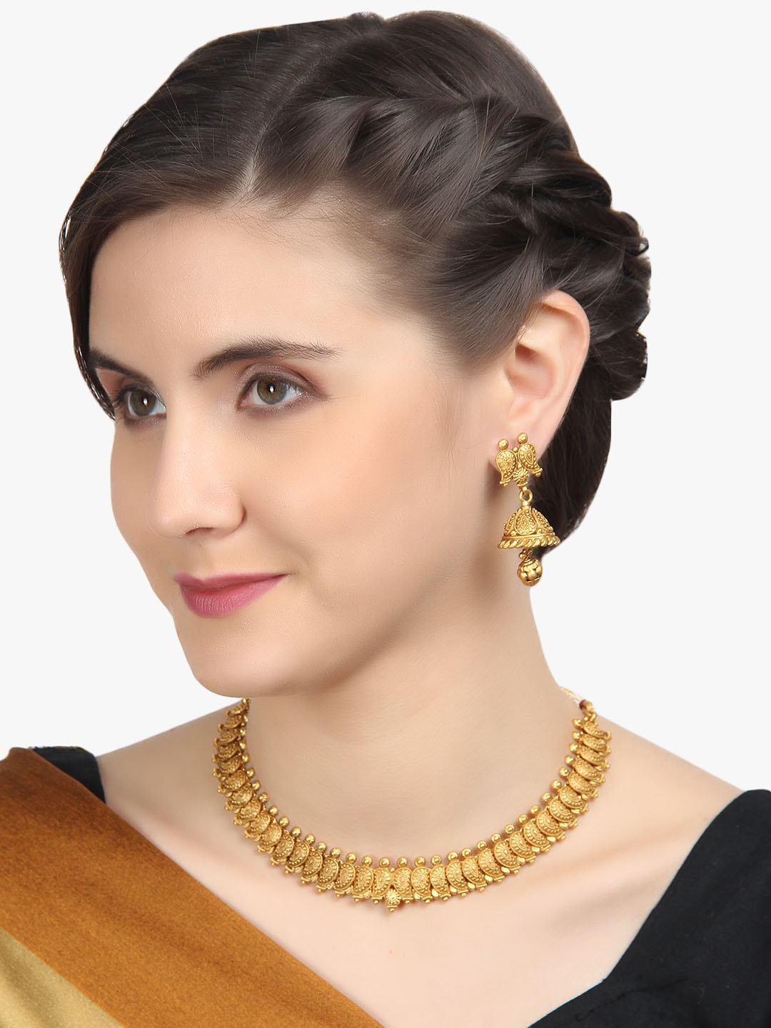 

Adwitiya Collection Gold-Plated Jewellery Set