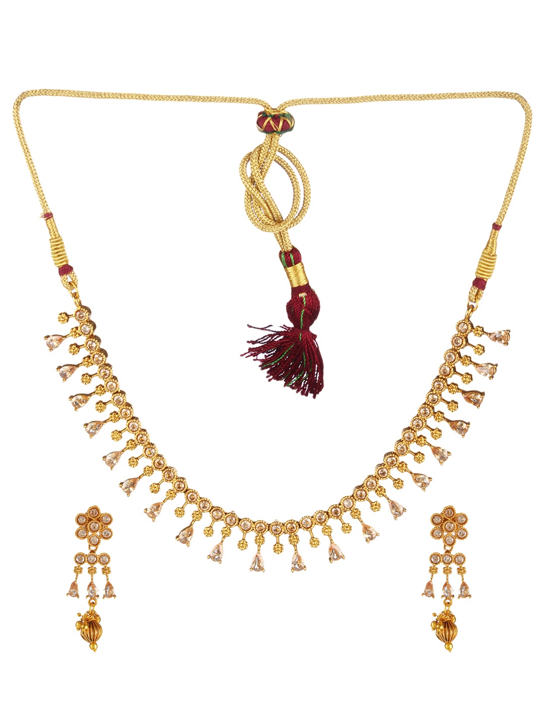 

Adwitiya Collection Gold-Plated Copper Antique Necklace