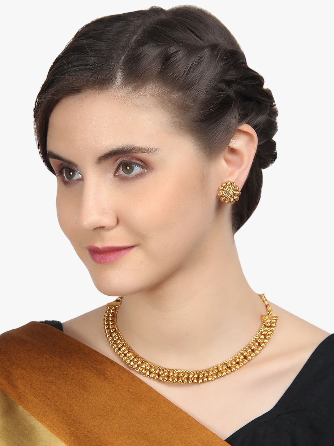 

Adwitiya Collection Gold-Plated Copper Antique Necklace