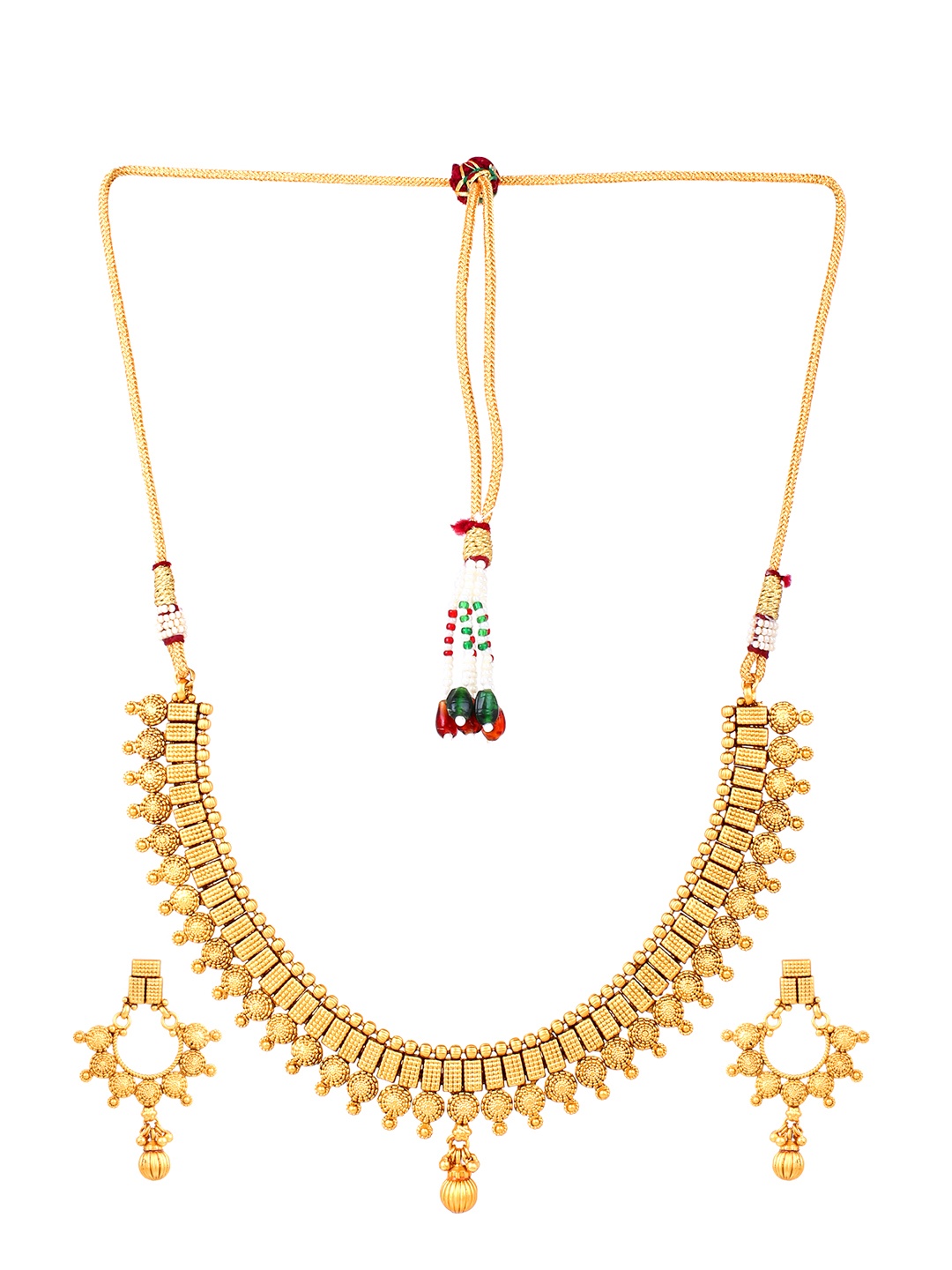 

Adwitiya Collection Gold-Plated Copper Antique Necklace