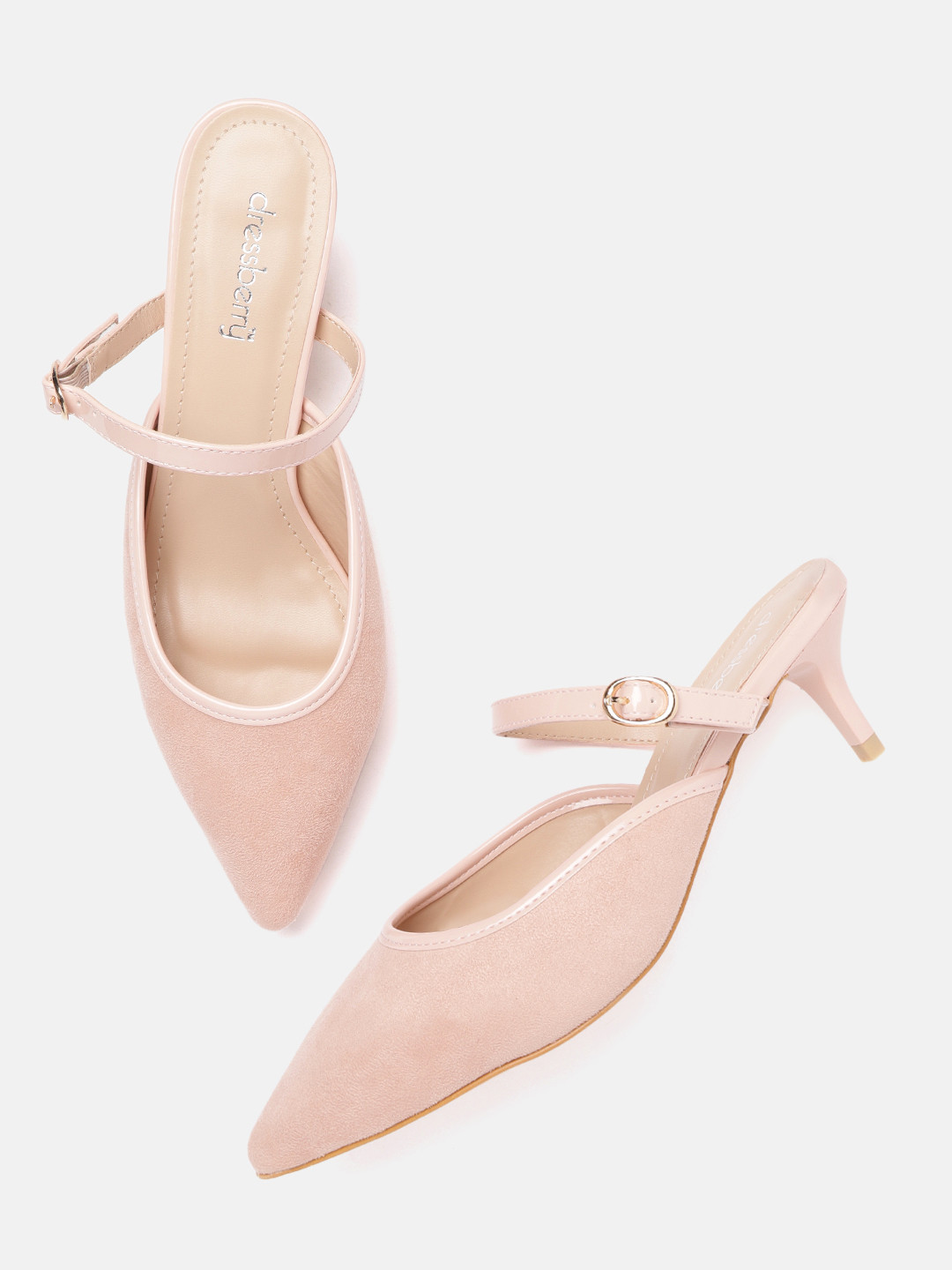 

DressBerry Women Peach-Coloured Solid Mules
