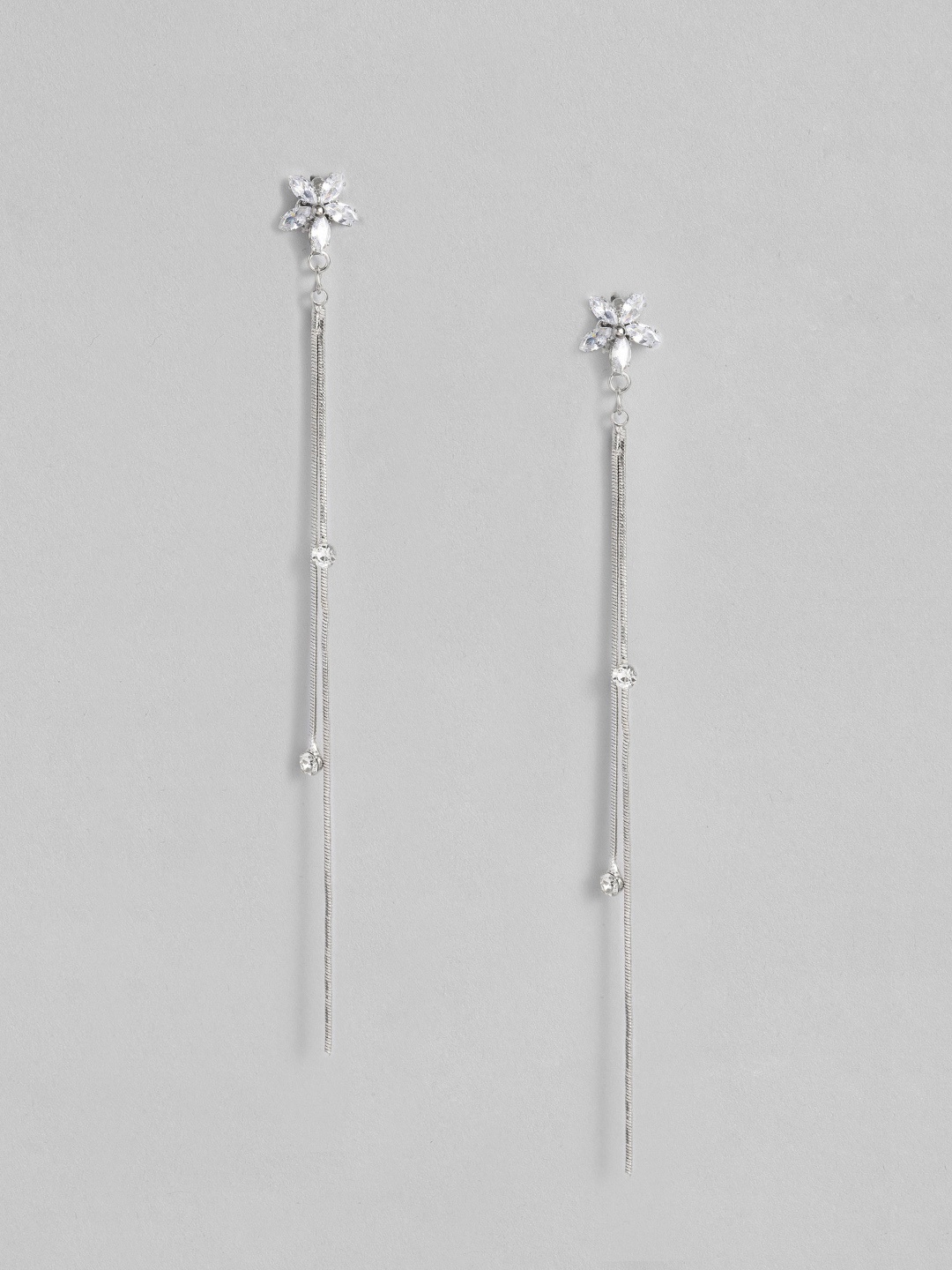

DressBerry Silver-Toned Contemporary Drop Earrings