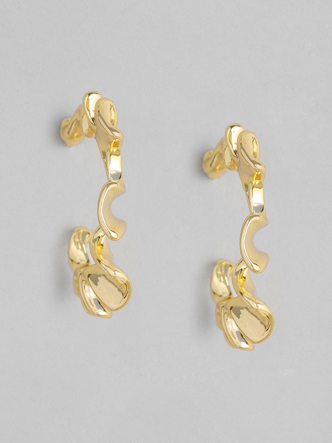 

DressBerry Gold-Toned Geometric Half Hoop Earrings