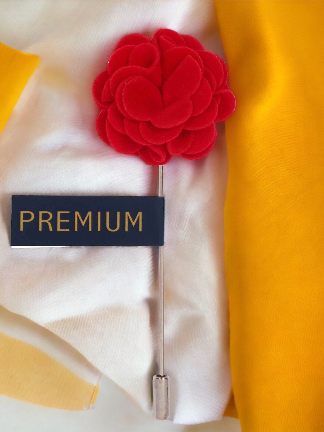 

PELUCHE Unisex Red & Silver-Toned Wonderful Tulip Lapel Pin