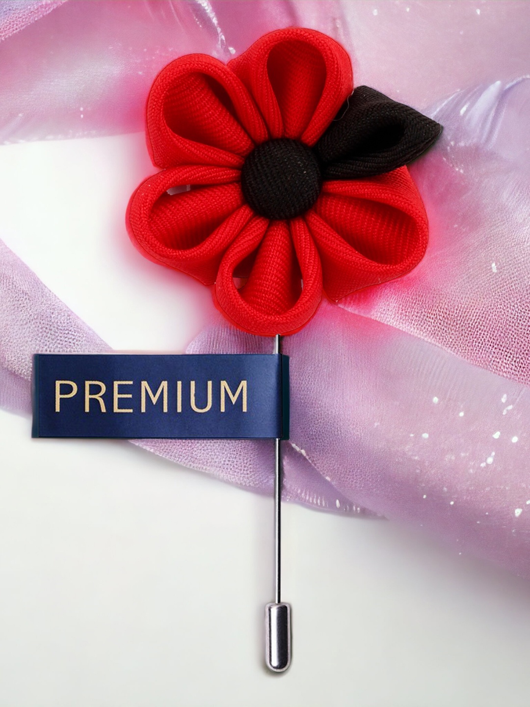 

PELUCHE Unisex Red & Black Dual Shaded Beauty Lapel Pin
