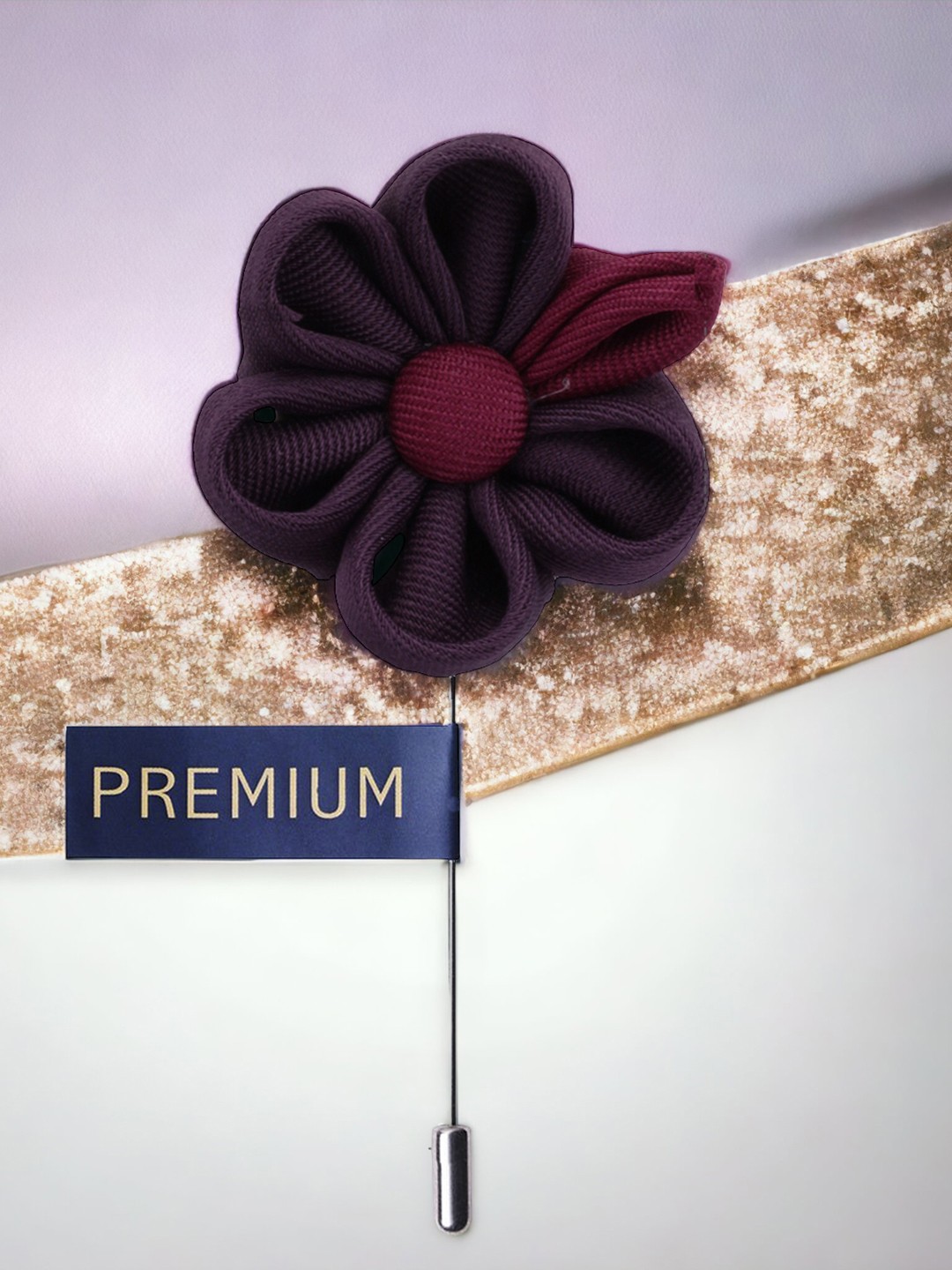 

PELUCHE Unisex Purple & Maroon Dual Shaded Beauty Lapel Pin