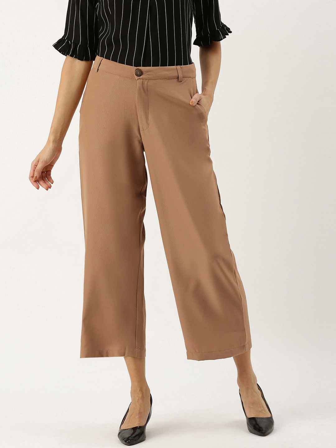 

AND Women Brown Regular Fit Solid Culottes