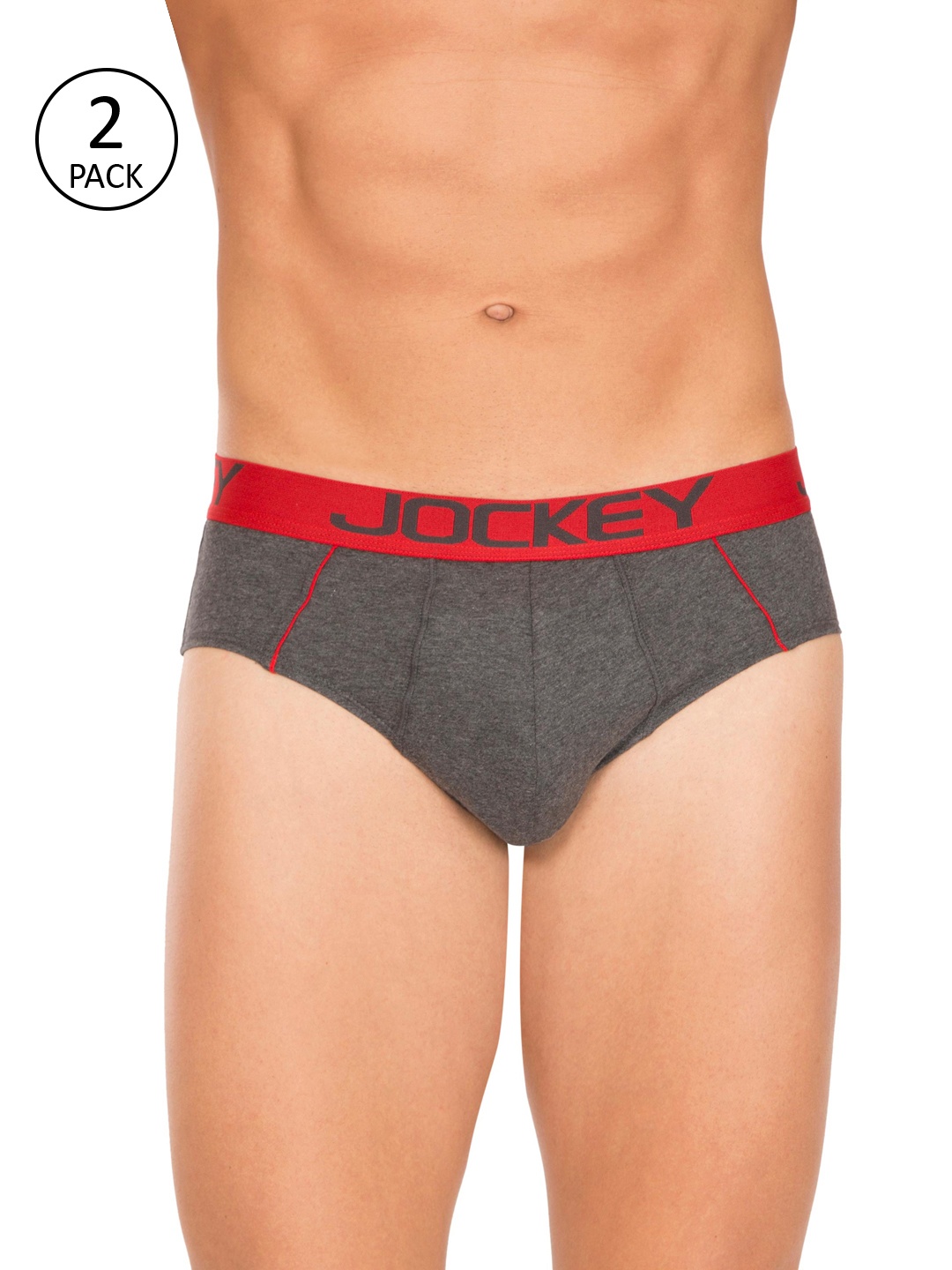 

Jockey Men Pack of 2 Charcoal Grey Solid Briefs 11036492-2