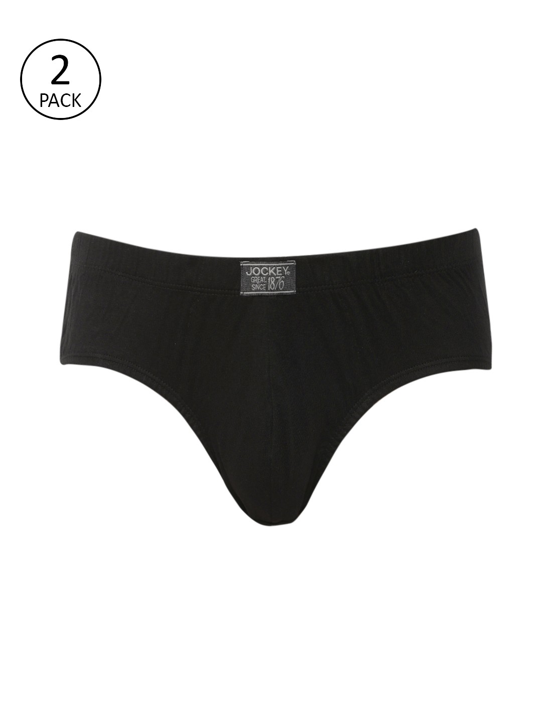 

Jockey Men Pack Of 2 Black Solid Basic Briefs 8035-0105