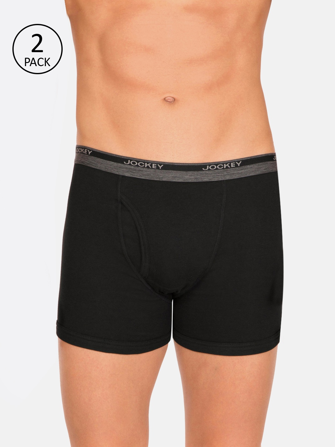 

Jockey Men Pack of 2 Black Solid Trunks