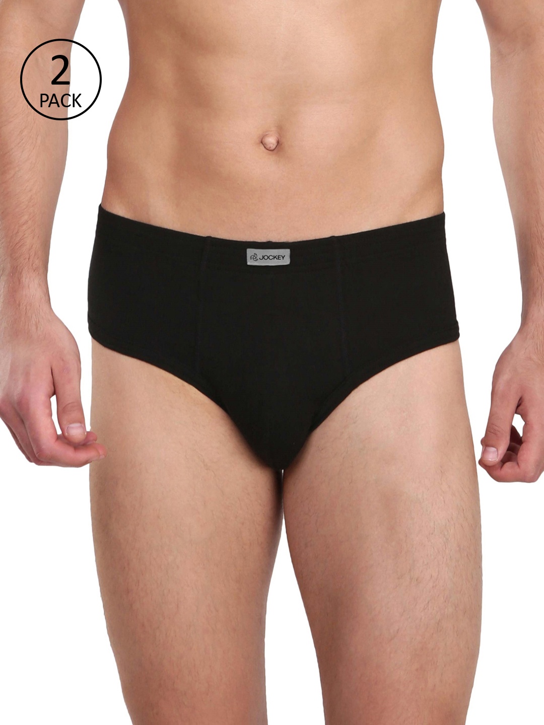 

Jockey Men Pack Of 2 Black Solid Briefs 1009-0105