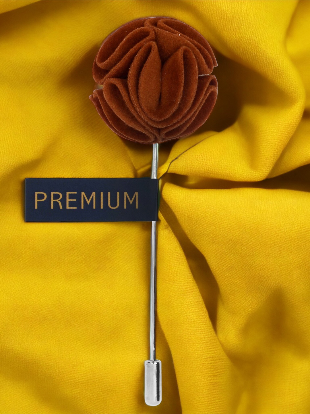 

PELUCHE Unisex Brown Dahlia Flower Lapel Pin